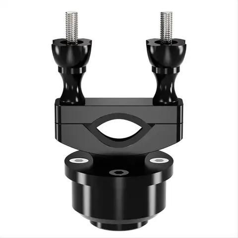 N05R Handlebar Clamp Mount 15-35mm Tube Rod Clip 25mm Ball Head Tripod Adapter for Gopro OSMO 360 Action Motorcycle Bicycle