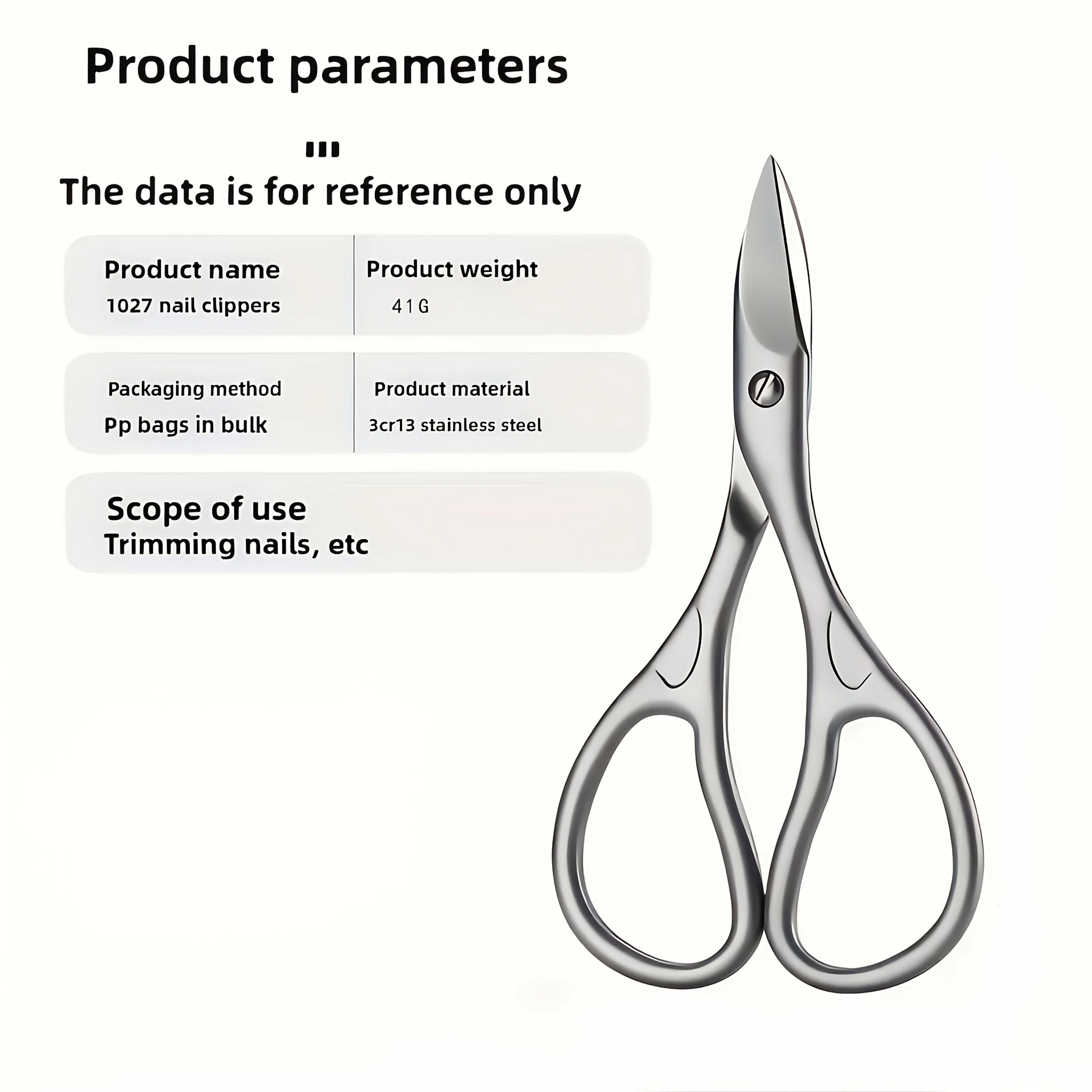 High Quality Stainless Steel Nail Scissors Convenient Nail Clippers Durable Sharp Blades Sewing Office Curved Small Scissors