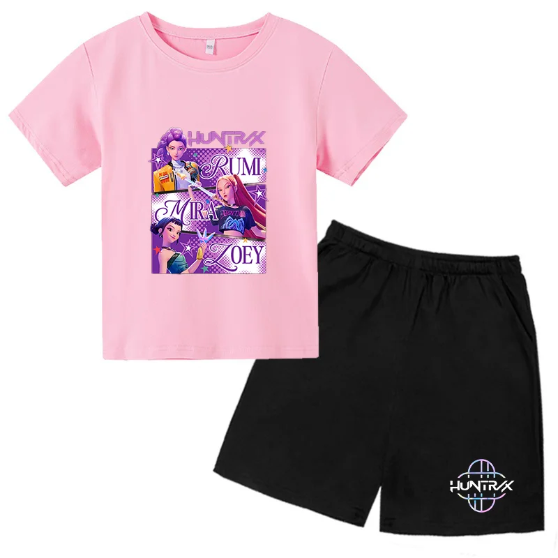 

Kpop Demon Hunters футболка и шорты комплект детская одежда детский свитшот для девочек и мальчиков толстовка на молнии забавные толстовки повседневный топ