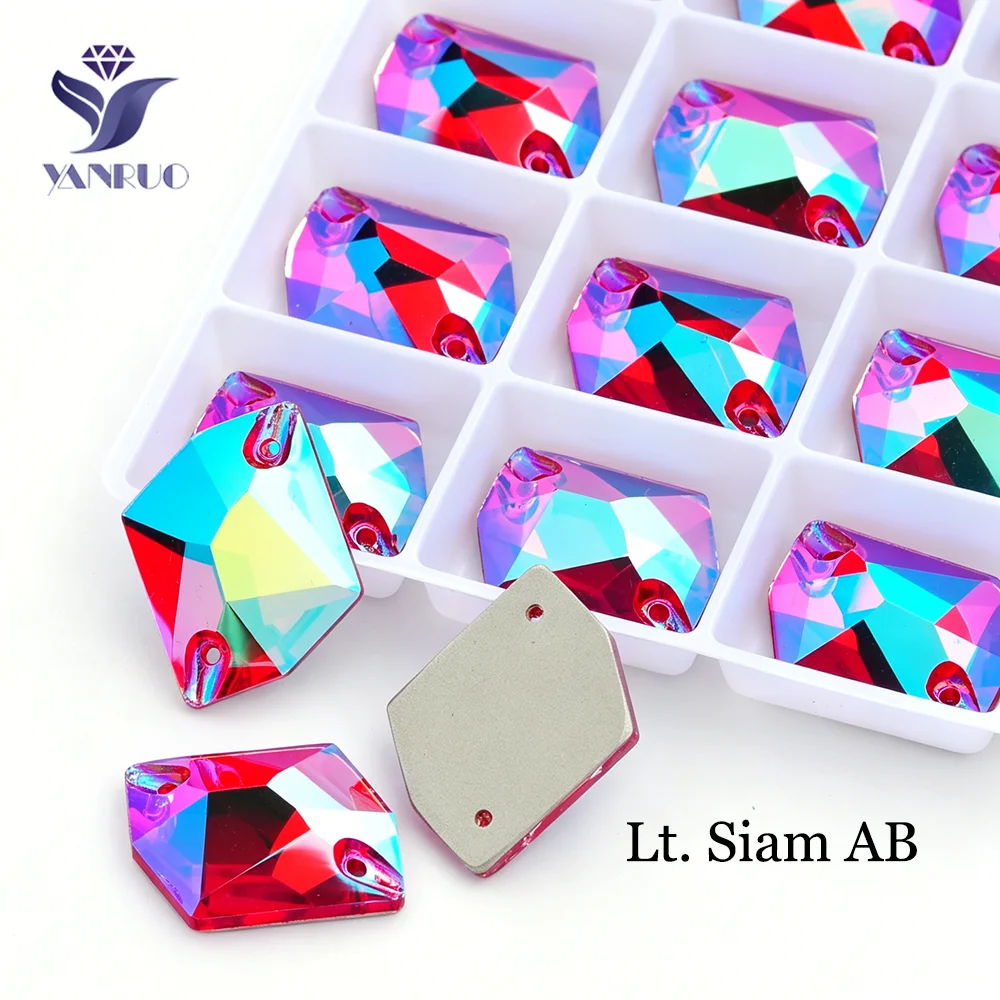 YANRUO 3265 Cosmic Plating Color AB Charms Glas Kristall Strasssteine DIY Nähzubehör für Kleidungsaccessoires – Detail 3