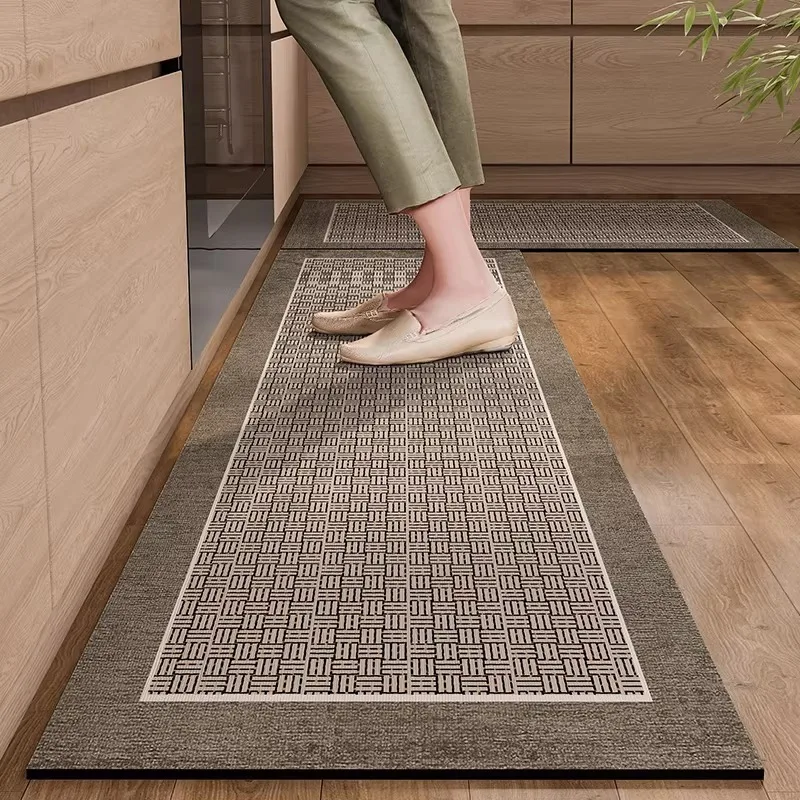 Rug for Kitchen Waterproof Carpet PVC Leather Floor Mat Anti-slip Carpets Long Foot Mats Home Decor Rugs Alfombra De Cocina