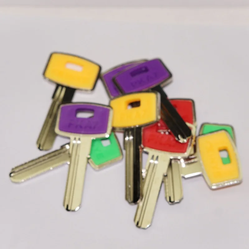 5Pcs/lot PKA7 AB Slot Dual Track Key Blank  Uncut Mechanical Key with Colored Plastic Head