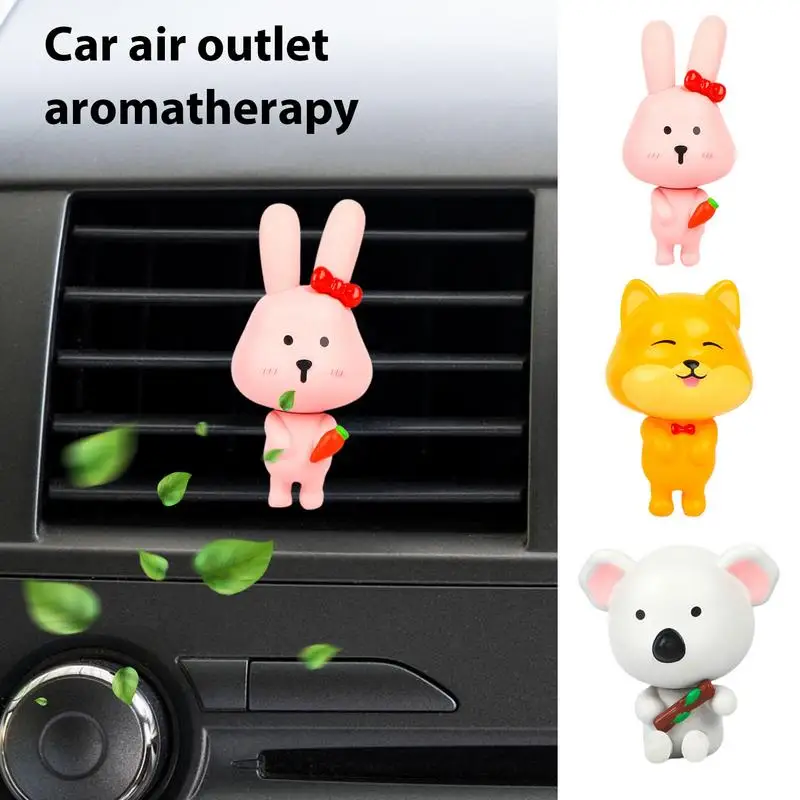 Car Air Freshener Vent Clip Cute Animal Car Fresheners Vent Clips Odor Fighter Automotive Fragrance Decoration For Car Workplace