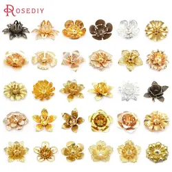 20PCS 3D Flowers Plum Flower Beads Caps Spacer High Quality Diy Jewelry Making Supplies Earrings Findings Accessories for Women