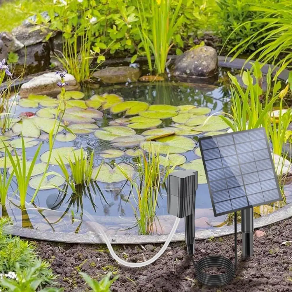 Lightweight Air Pump Solar Pond Oxygenator Aerator Kit for Garden Fish Tanks Fishing 2.5w Solar Air Pump with Pipe Bubble Stones