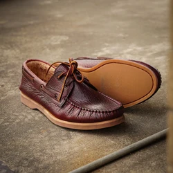 High Quality Turned Out Sewn Genuine Leather Boat Shoes Classic Loafers Vintage Hand Stitched Footwear Gentlemen's Casual Shoe