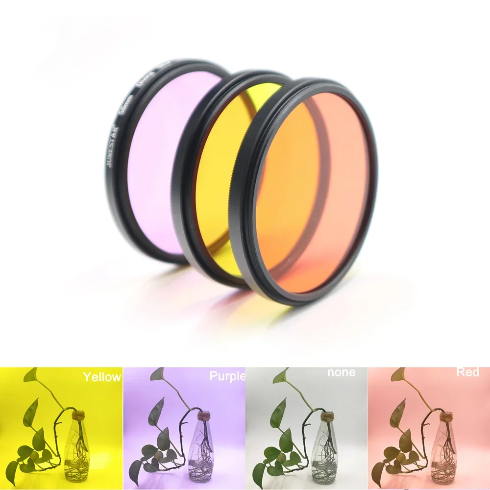 37 52 58 67mm Diving Filter Red Yellow Purple Color Filters for Camera Nikon Top