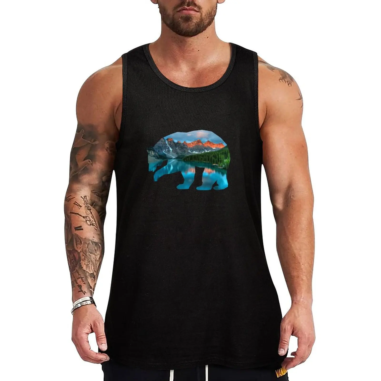 

Banff Bear Tank Top gym t-shirts sleeveless tshirts for men sleeveless jackets