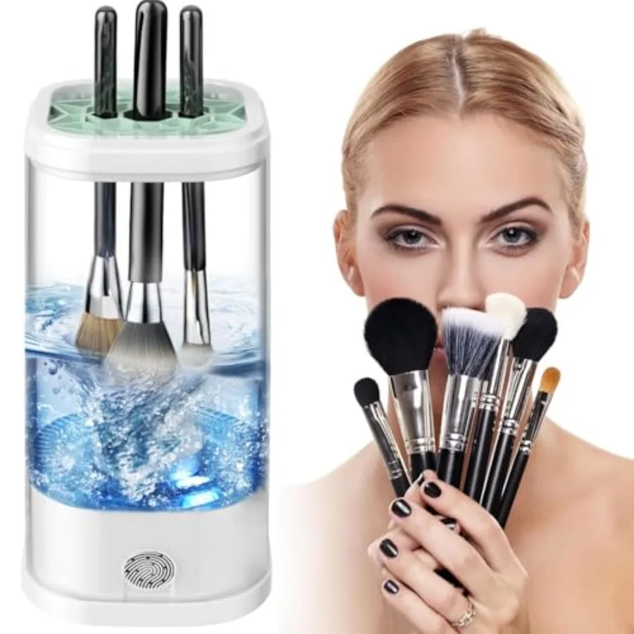 Electric Makeup Brush Cleaner Machine 7000 RPM Deep Clean for All Make up Brush Types Automatic Beauty Tool for Home Travel Ide