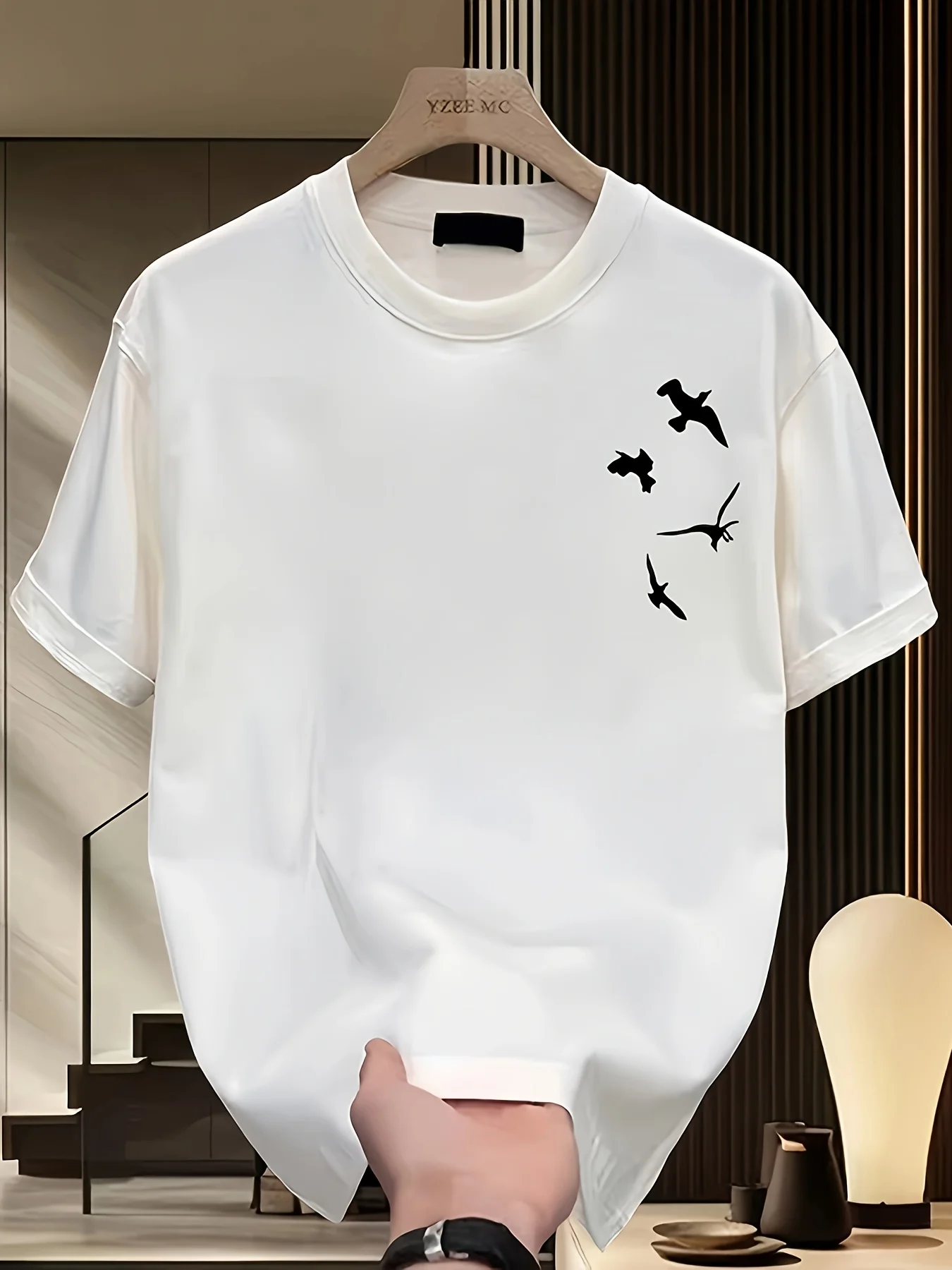 Free Flying Swallow Printed Women's Short Sleeves Personalized Printed Fashion Street Short Sleeves Men's and Women's Same Style