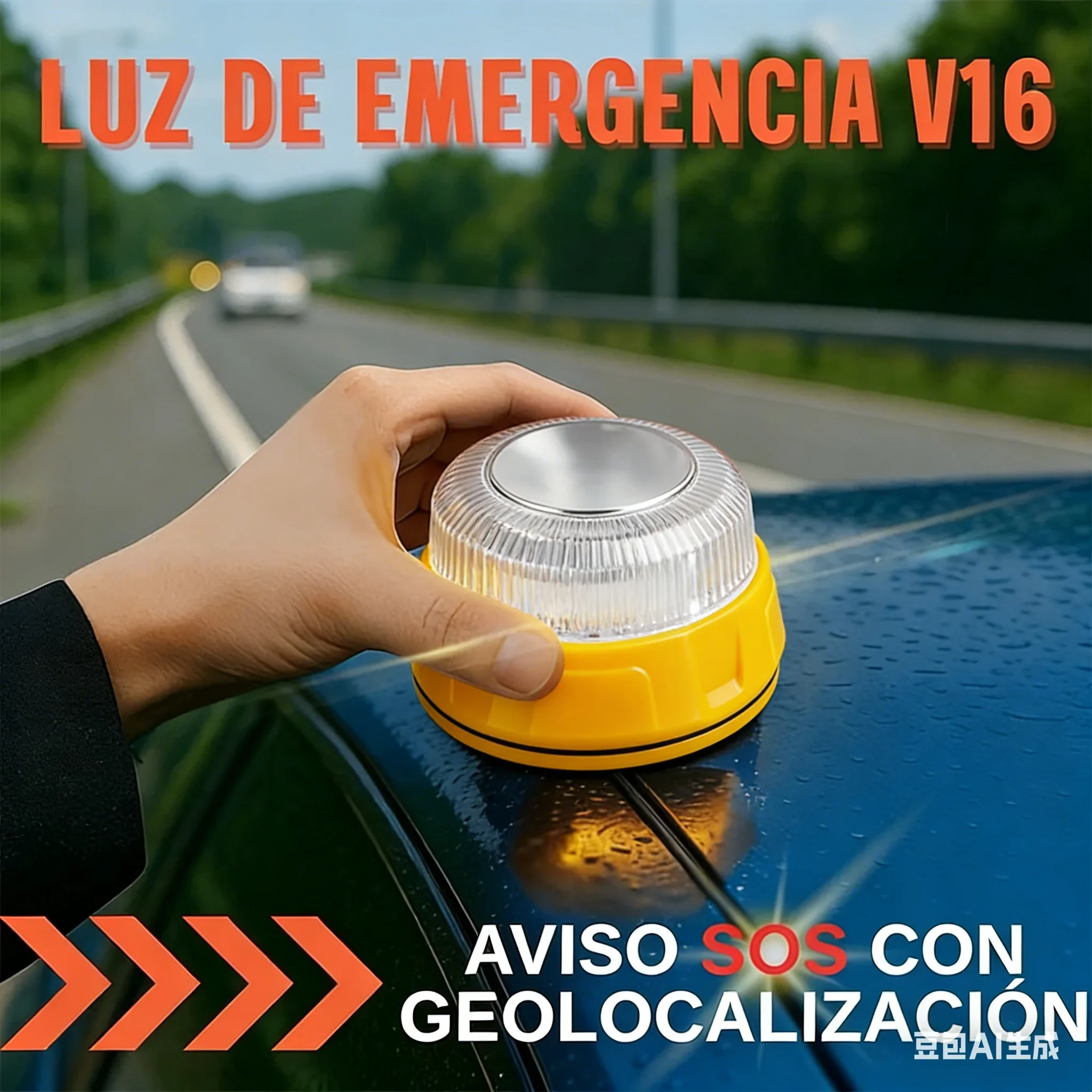 Latest Version Spain V16 Warning Light Emergency Light DGT3.0 with Communication GPS Position Data Validity Period 2038 Amagi
