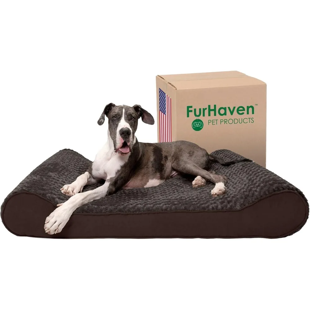 

Orthopedic Dog Bed for Extra Large Dogs w/ Removable Washable Cover, For Dogs Up to 180 lbs - Ultra Plush Faux Fur & Suede Luxe