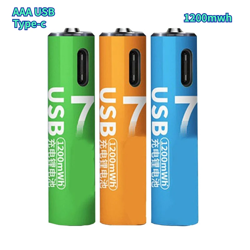 2-16pcs USB AAA Rechargeable Battery 1.5V Li-ion Batteries 1200mWh  for Toy Car Game Machine Mouse Remote Control