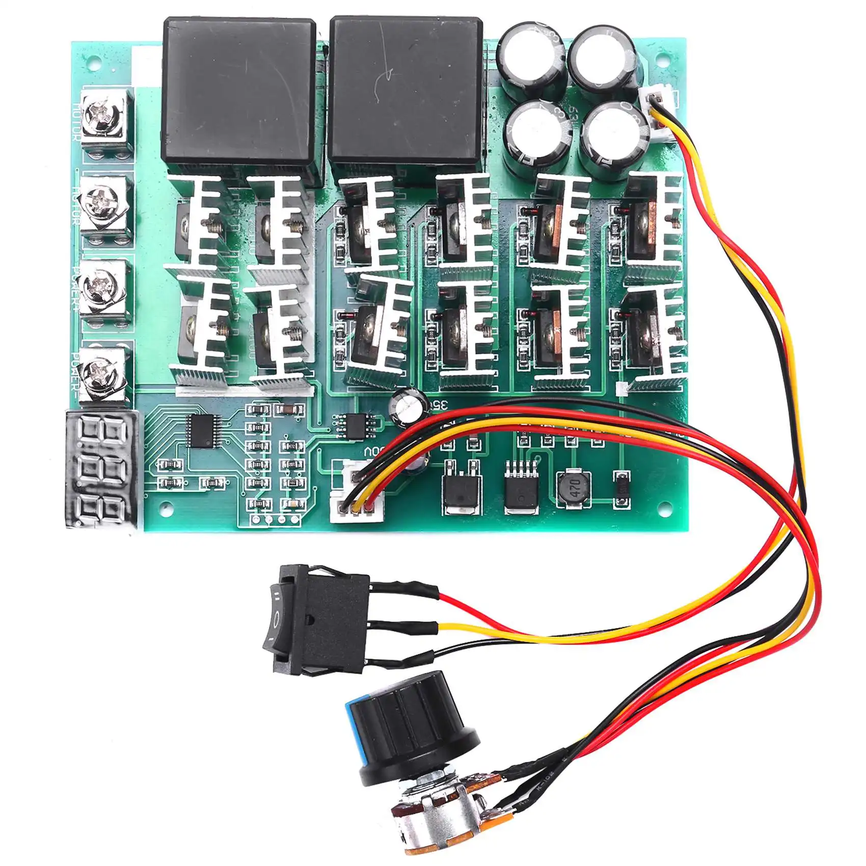 DC 10-55V 12V 24V 36V 48V 55V 100A Motor Speed Controller PWM HHO RC Reverse Control Switch with LED Display