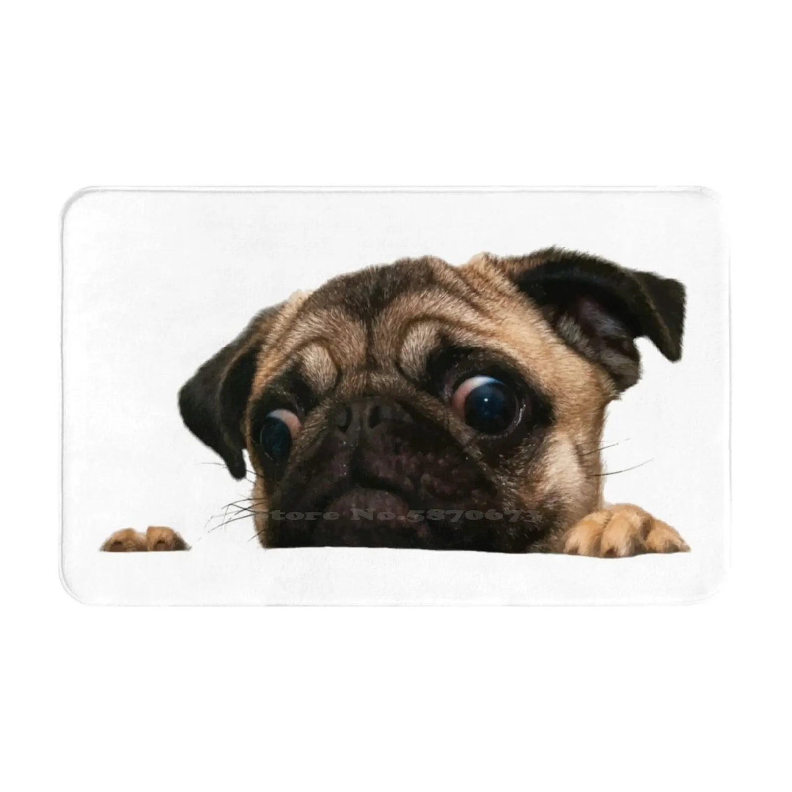 Peek A Pug 3 Sizes Home Rug Room Carpet Dark Lord Pug Peek A Boo Peeking Pug Cute Pug Funny Pug