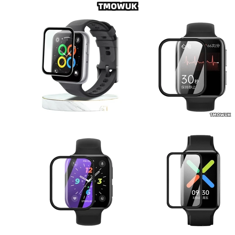 

For OPPO Watch 2 3 4 Pro SE Free Band 2 42mm 46mm Heat-Resistant PMMA Film, 3D Curved Edge.