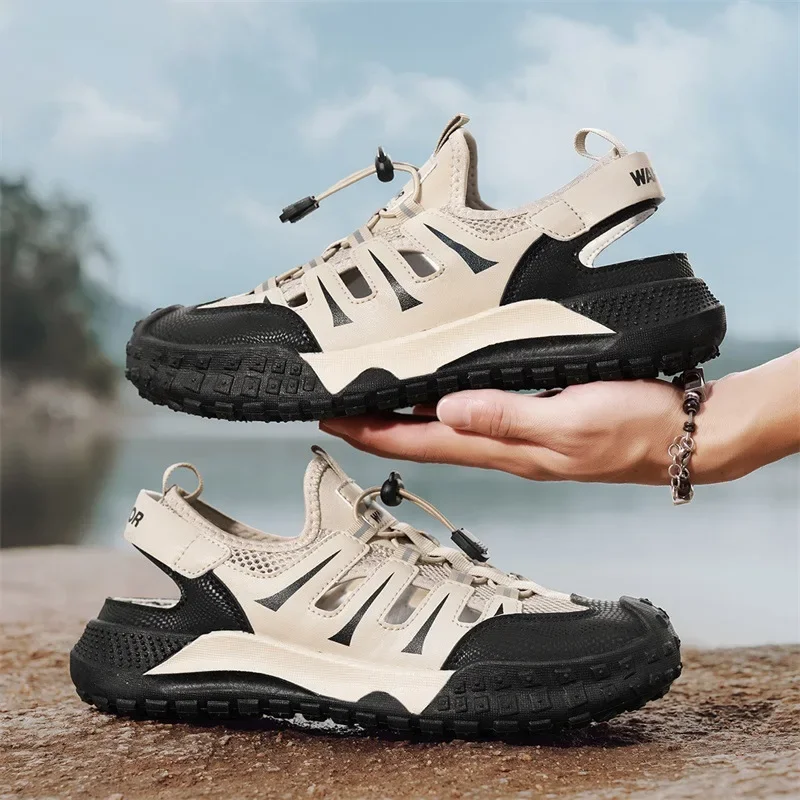 Mesh Hollow Out Slip On Sandals Trendy Flip Flops Cross Border Wholesale Mens Casual Sandals 2026 New Summer Breathable