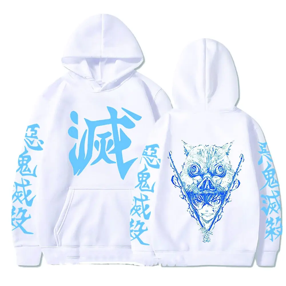 Demon Slayer Hashibira Inosuke Hoodie Anime Women Men Unisex Sweatshirt Pullover