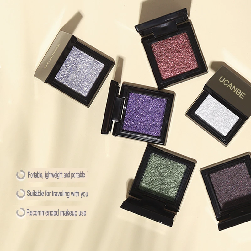UCANBE Single-Color Eyeshadow - Under-eye Highlights Brightening Fine Glitter Sparkling Cosmetic Bag Included