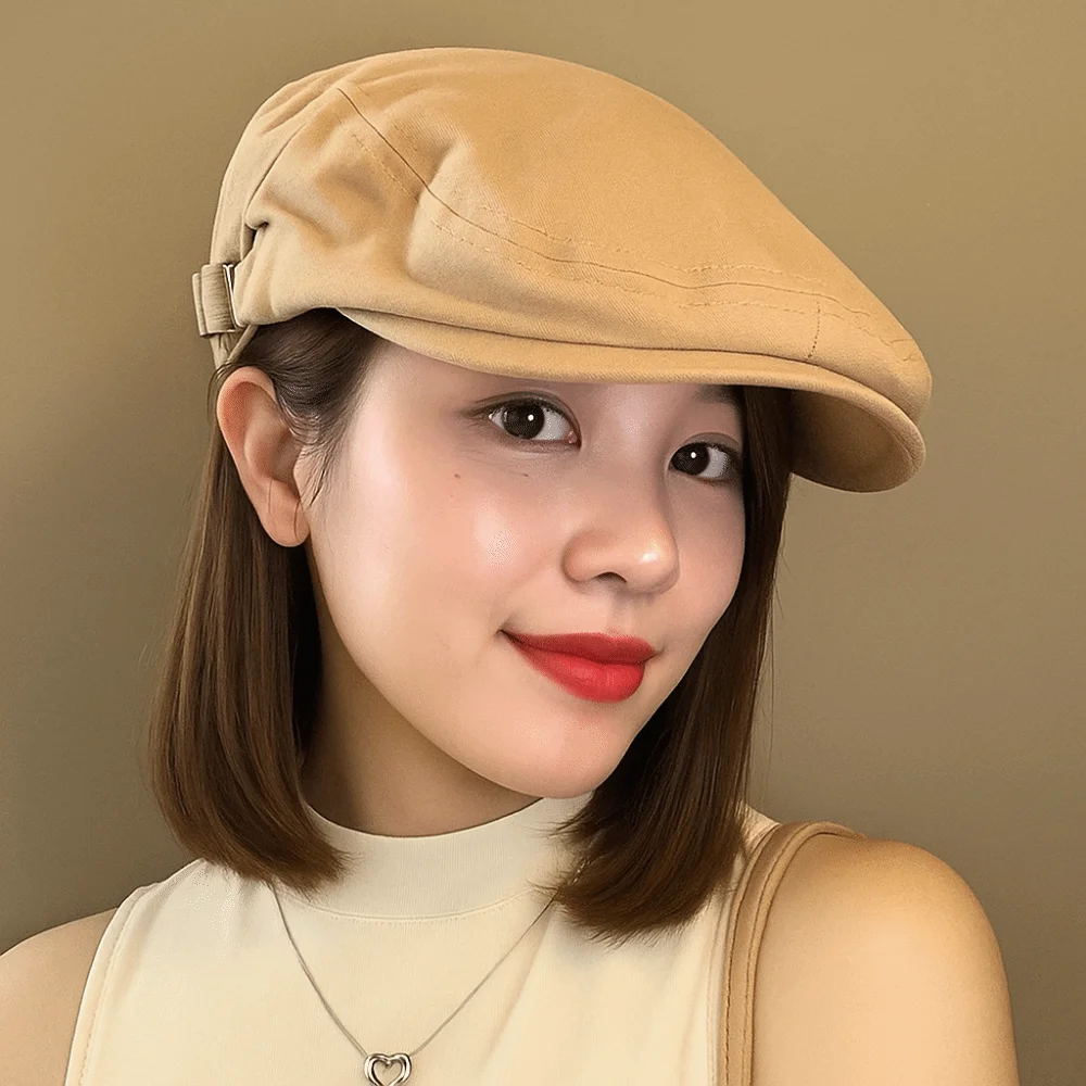 

Casual Cotton Letter Embroidery Beret Adjustable Y2k Forward Hat Classic Flat Newsboy Cap Men