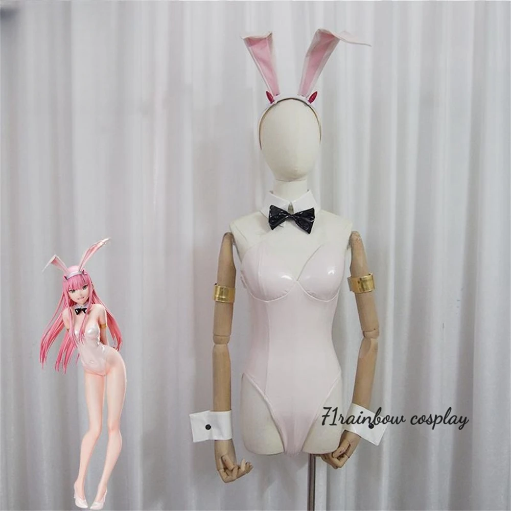 

Customsized DARLING in the FRANXX 02 Doujin Bunny Girl Cosplay Costume White Jumpsuits Sexy Cosplay