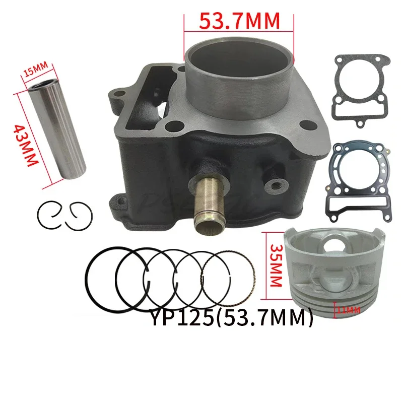 

Motorcycle Engine Cylinder Kit Accessories Suitable for vehicle YP125 YP125E XN125 53.7mm