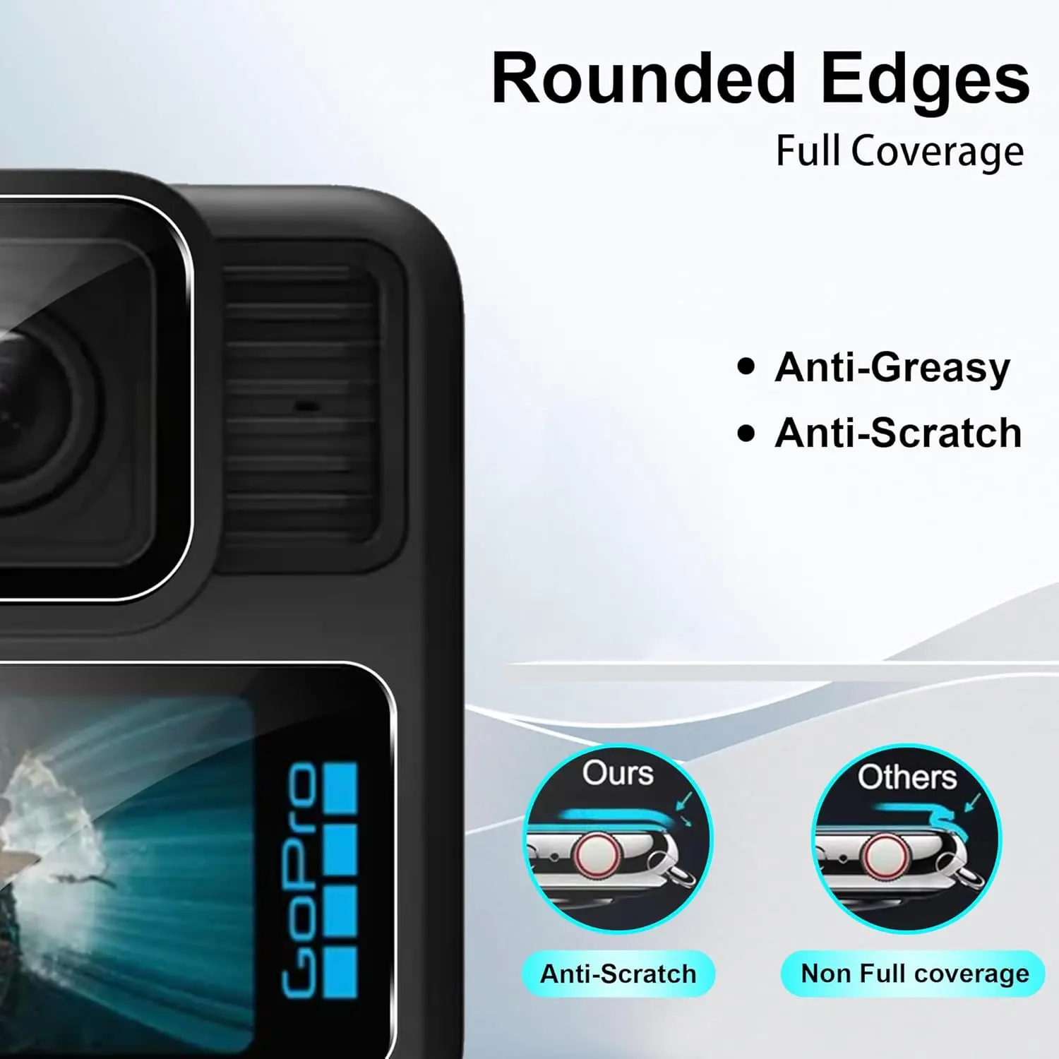 غطاء حماية من السيليكون الناعم + عدسة لهاتف GoPro Hero13 + مجموعة ملحقات الحبل - أسود #3