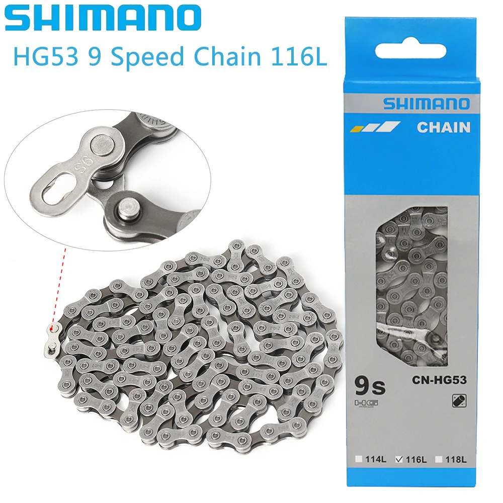 SHIMANO ALIVIO HG53 9 Speed Bike Chain  Super Narrow 116L CN-HG53 Bicycle Chain for MTB Road Bike Original Parts