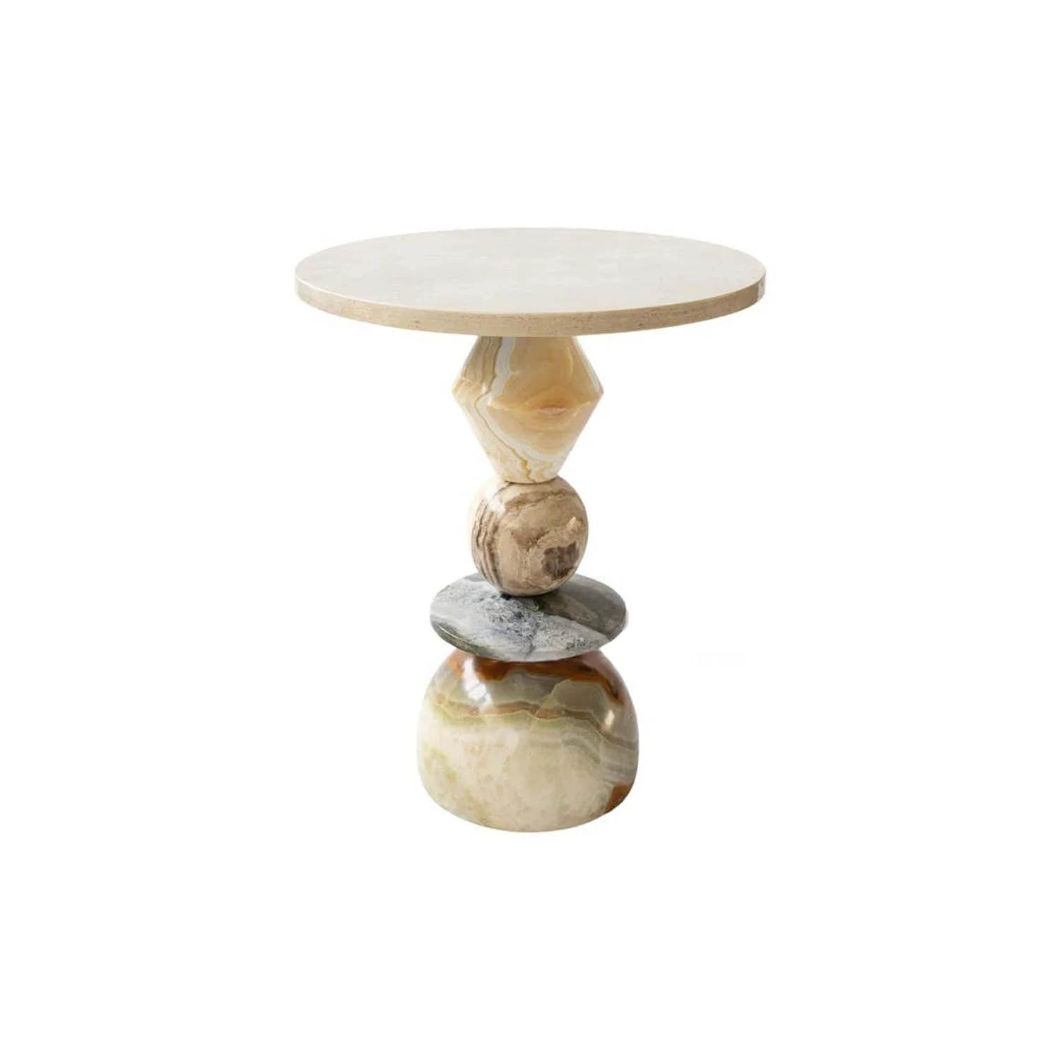 French medieval natural marble travertine jade high-end soft decoration living room bedroom sofa corner table