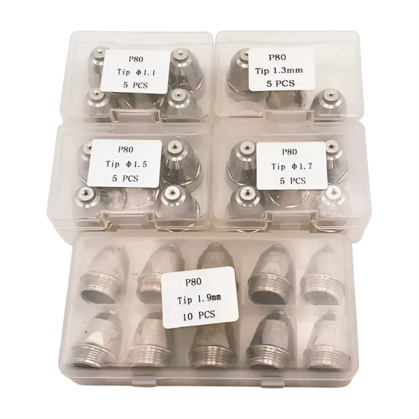 5pcs Nozzle and 5pcs Electrode Premium Version P80 Consumale fit P80 Plasma Cutting Torch CUT-70 CUT-80 CUT-100 CUT-120 40A-120A