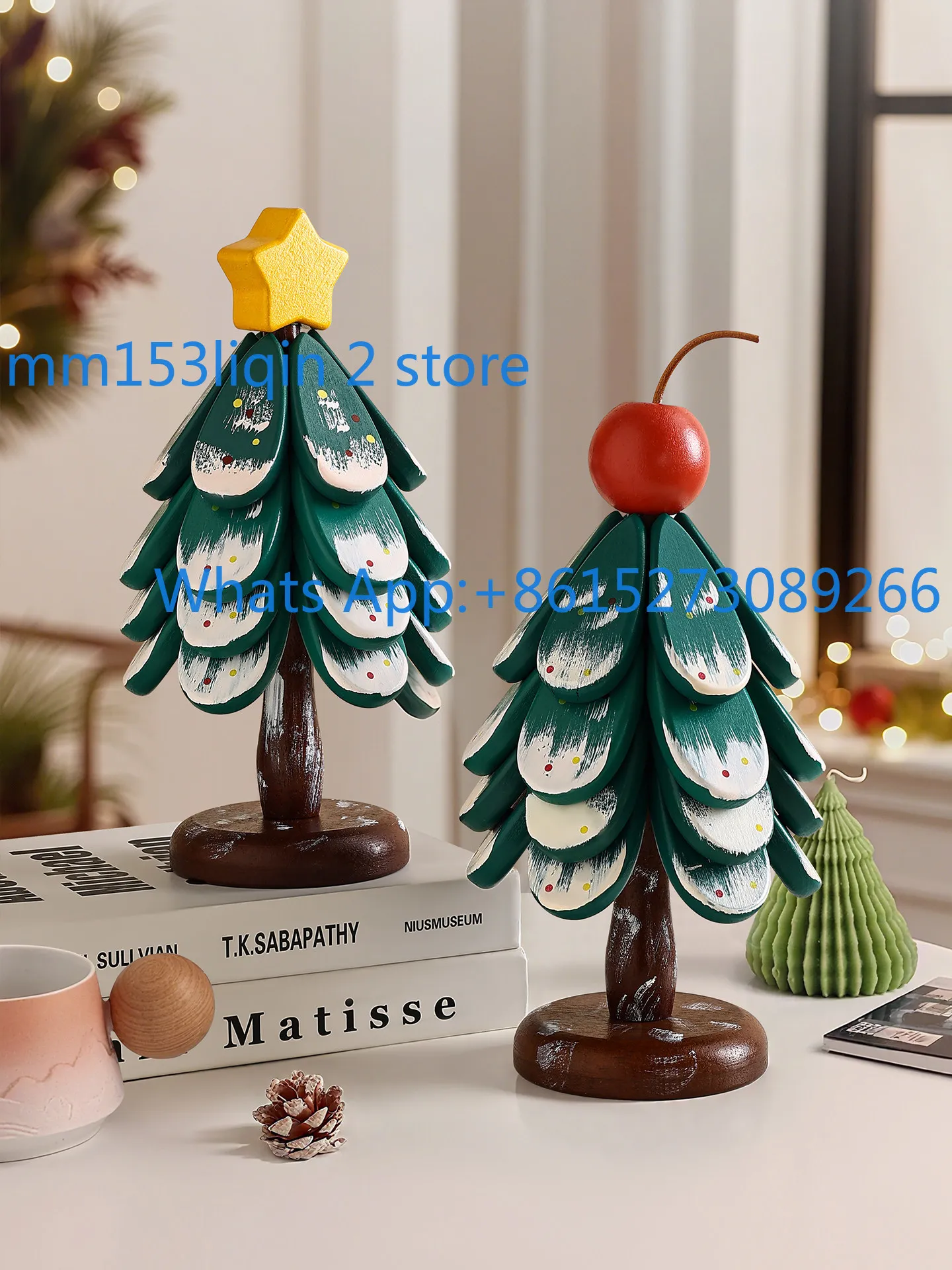 1PCS Nordic style solid wood insulation pad creative ornament anti-scalding folding pot coaster Christmas tree advanced sense