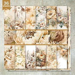 36 Sheets 6inch (Festive Yellow Flower Background) Clipping Thin Paper for Bullet Diary, Junk Magazine, Greeting Card Background