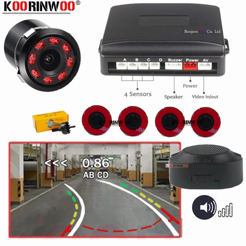 

Комплект датчиков Parktronic, автомобильная сигнализация для слепых зон, электронные устройства, камера заднего вида, 4-парковочный радар, умная система для Android-радио