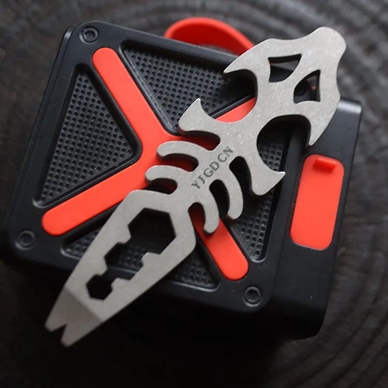 TC4 Titanium Alloy Small Lever Key Buckle Bottler Wrench Solve EDC Pocket Tool