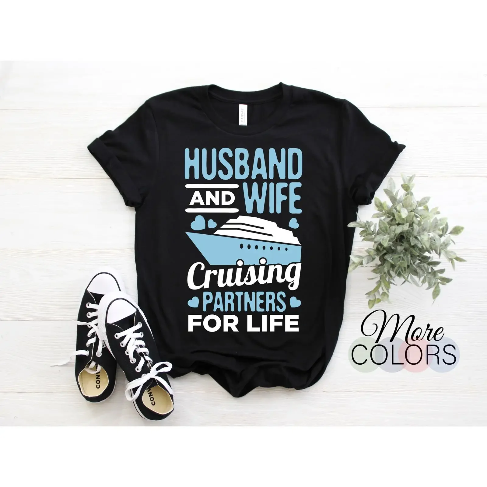 Husband Wife Cruising Partners for Life T Shirt Couple Cruise Ship Vacation Travel Funny Honeymoon Family vintage Washed