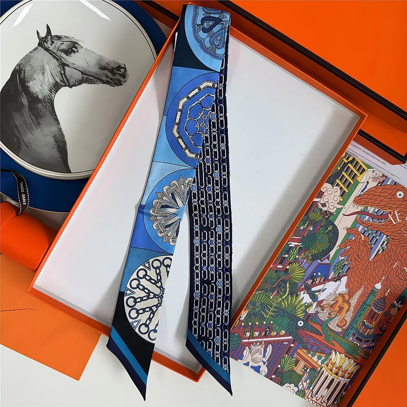 

Элитный бренд: 100% натуральный шелковый платок для женщин, маленький квадратный шарф, лента для волос, повязка на голову, модный шейный платок, бандана