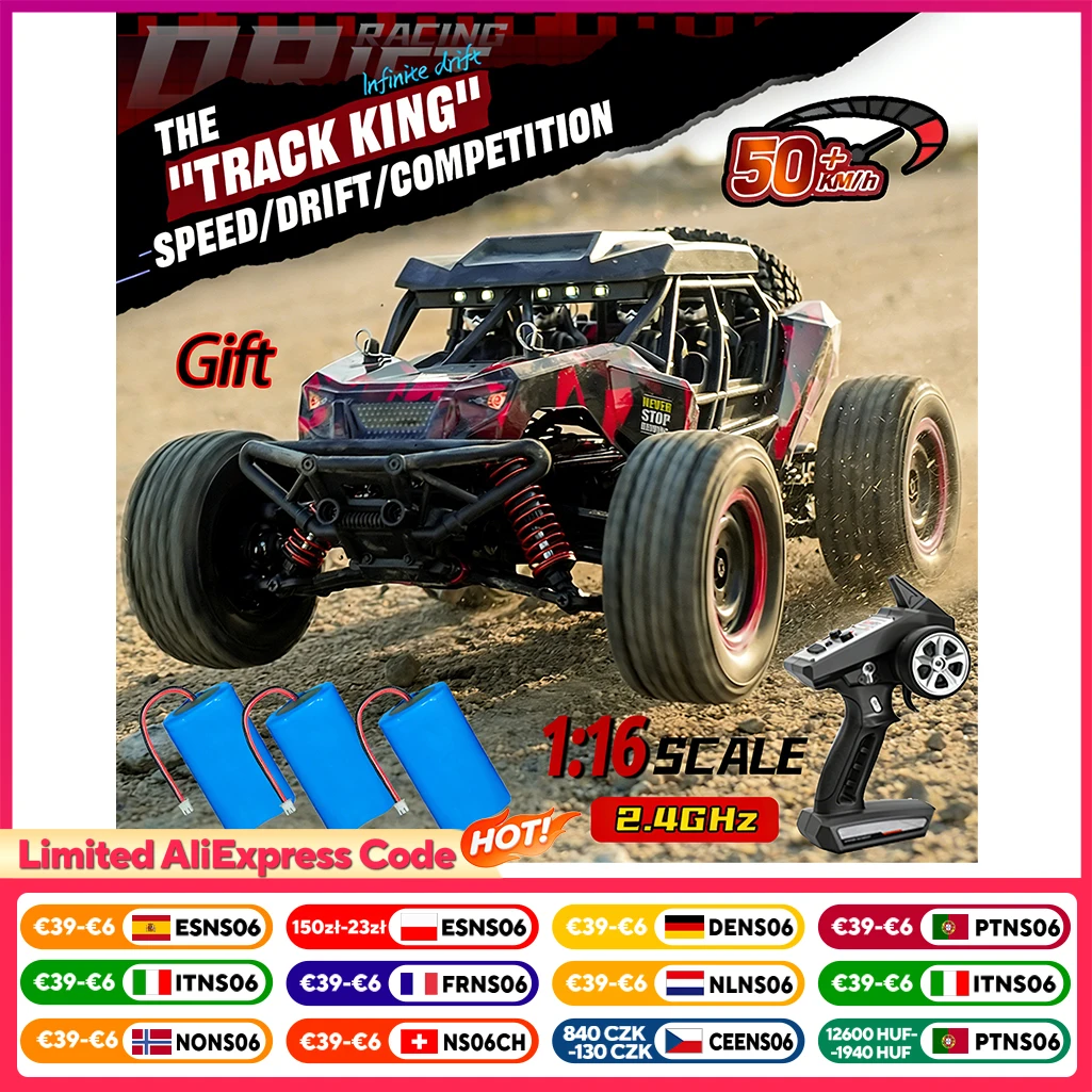 WLtoys 16106 4WD 1/16 Scale Desert Trucks Off-road Vehicle RTR Racing High-Speed RC Car 2.4Ghz Remote Control Toys Hobby Gift