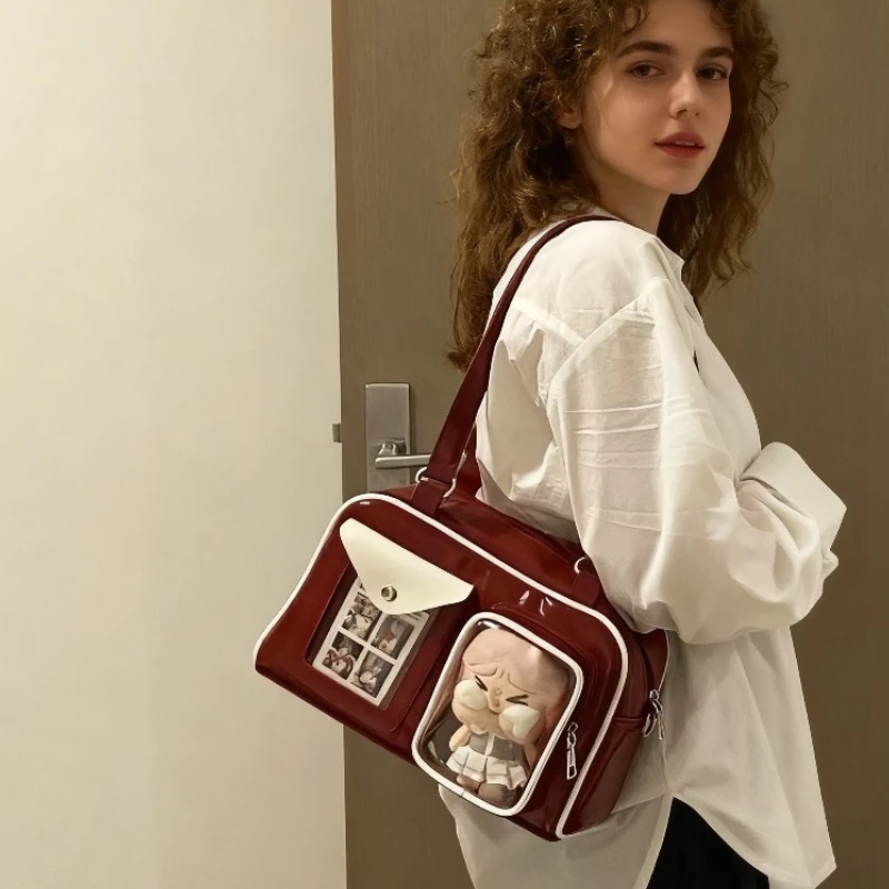 

Новая милая 2D мультяшная кукла в стиле аниме, сумка на одно плечо, универсальная сумка через плечо большой вместимости для девочек, модная сумка-тоут