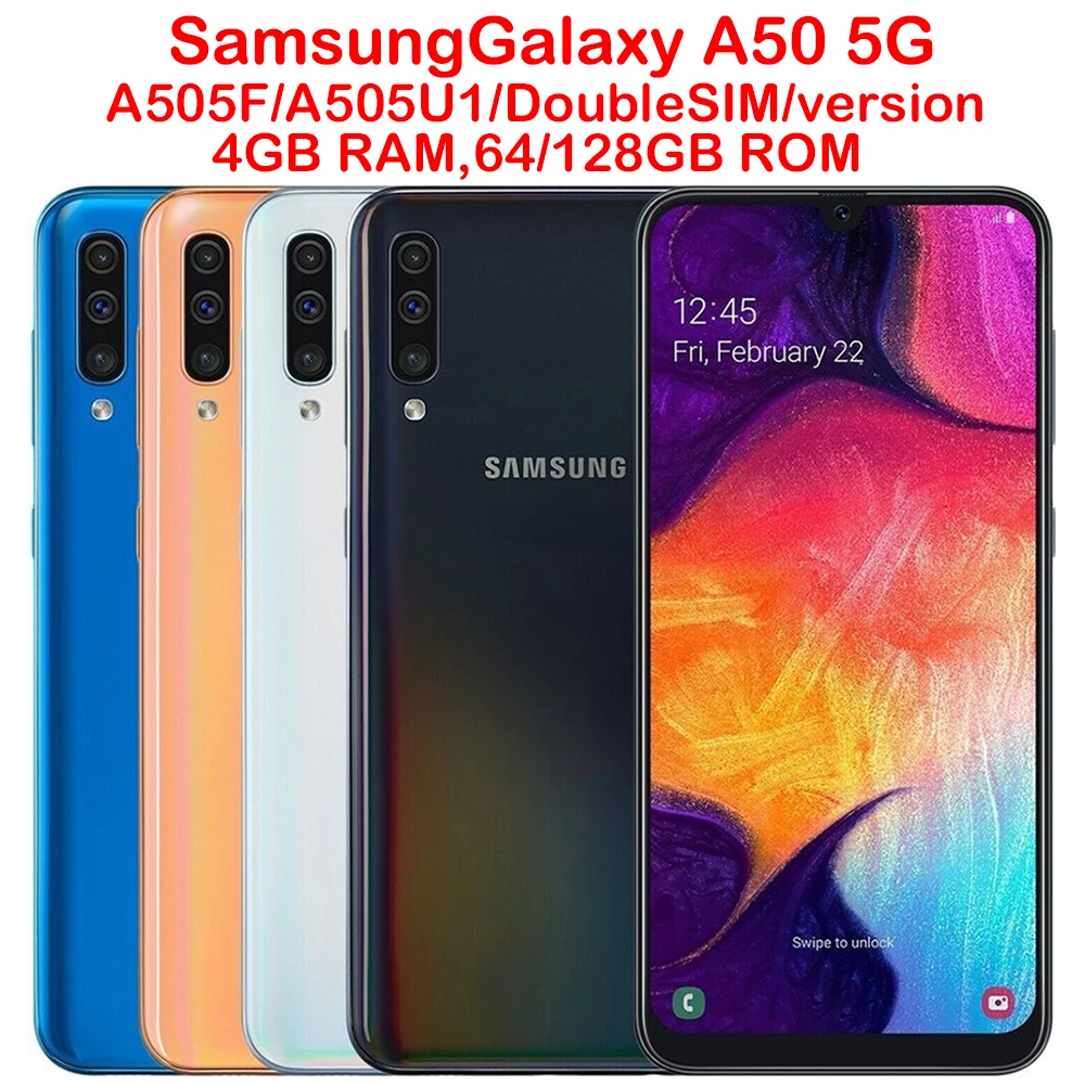 Samsung Galaxy A50 5G Smart Android Phone 6.4-inch 25MP 4000mAh Fingerprint Facial Recognition US/Global Version Samsung Unlock