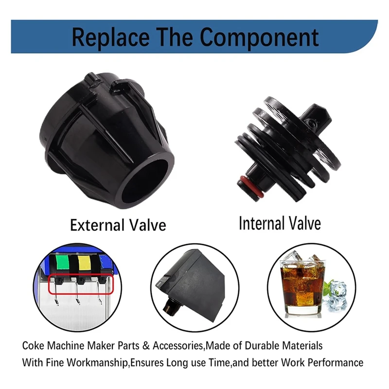 DT16 6 Pcs Nozzle and Diffuser Assembly for UF-1 Coke Machine Soda Inner Outer Valves Repair Replacement