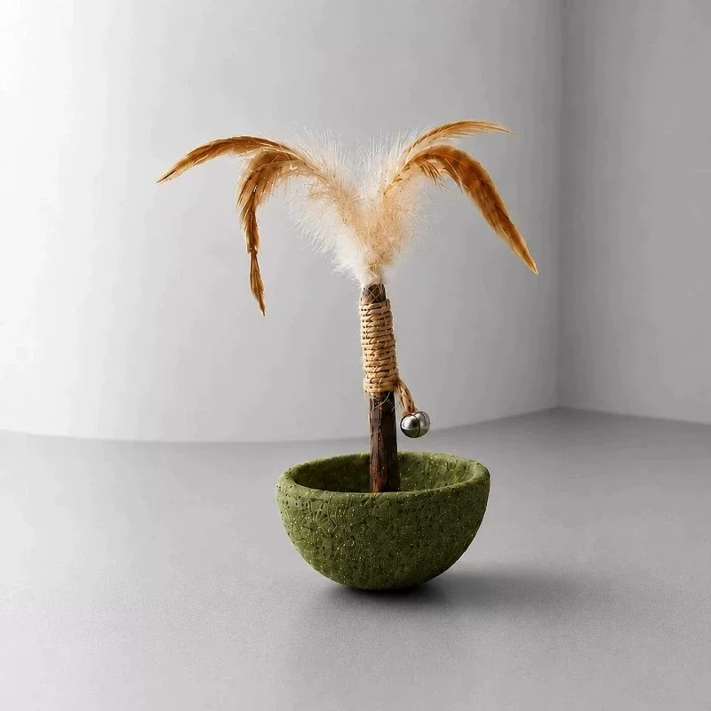 Universal Cat Rolling Toy Cat Claw Feather Tumbler Interactive Pet Chewing Toy Indoor Cat Can'T Put Down The Toy Tree Shape