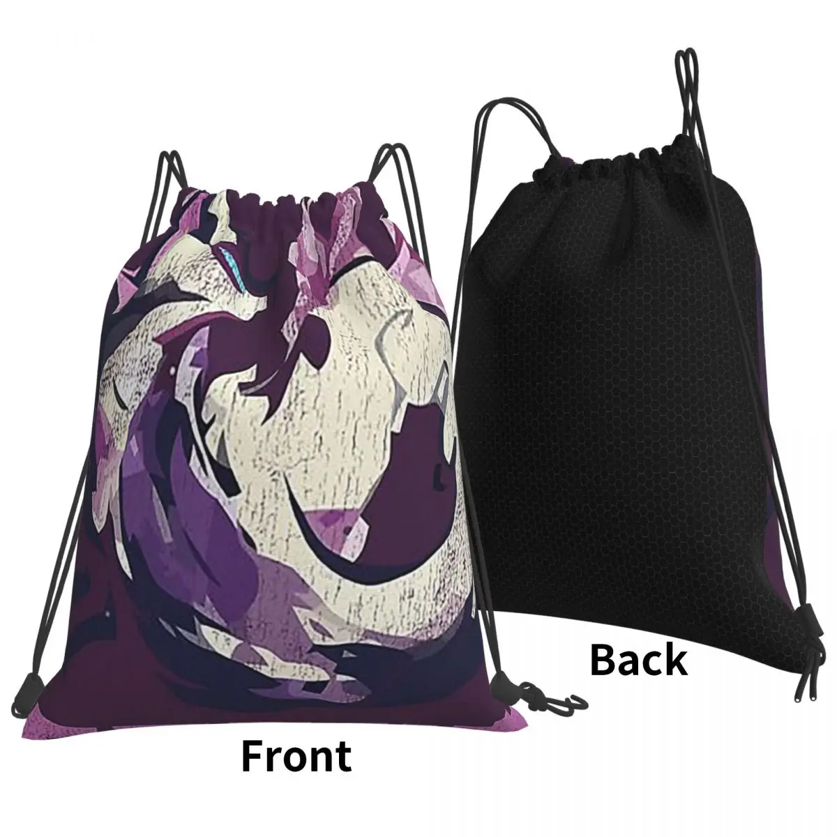 モンスターハンターライズ水ツネ漢字アイコンバックパックファッションポータブル巾着バッグスポーツバッグブックバッグ男性女性学校