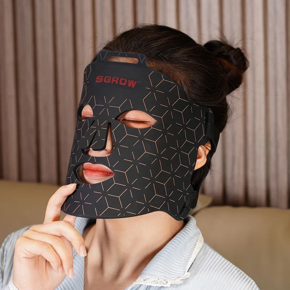 led face facial mask Near Infrared and Red Light Therapy mask Devices 660nm 850nm  light therapy silicone led mask