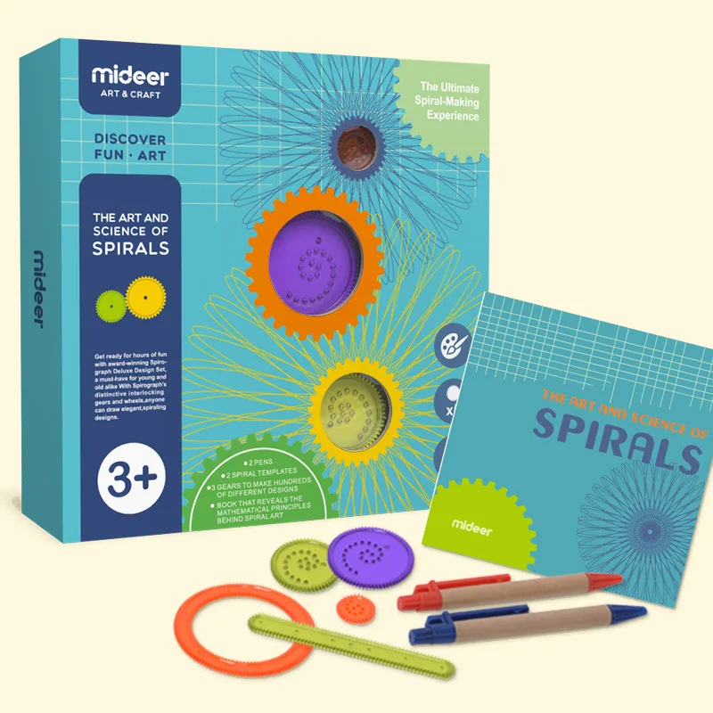 Mideer The Art And Science Spirals  Spirograph Shape Ruler Shape Drawer Tool Line Art Educationa Toys For Children 3Y+