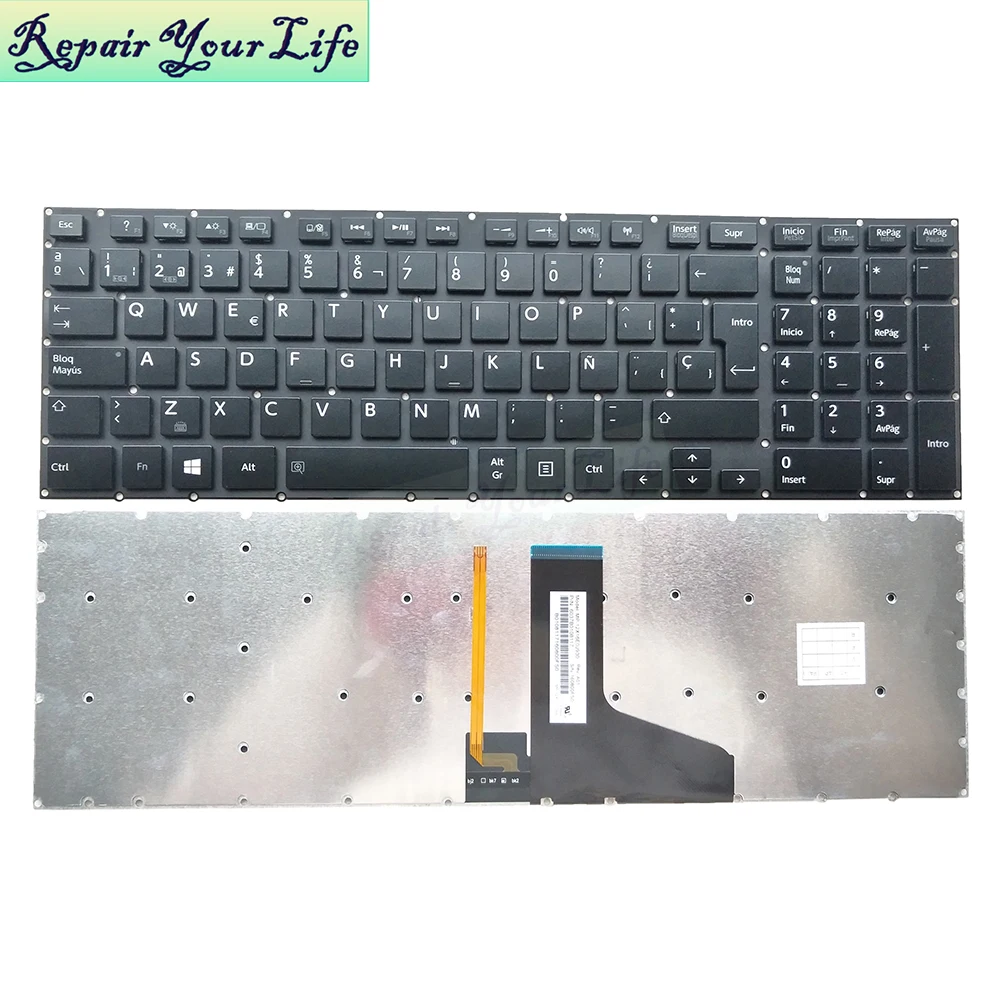 Spanish Backlit Keyboard For Toshiba Satellite P50-A P50-B P50D-B P55-A P55T-A P70 P70T P75 P75T Spain Backlight MP-12X16E0J930