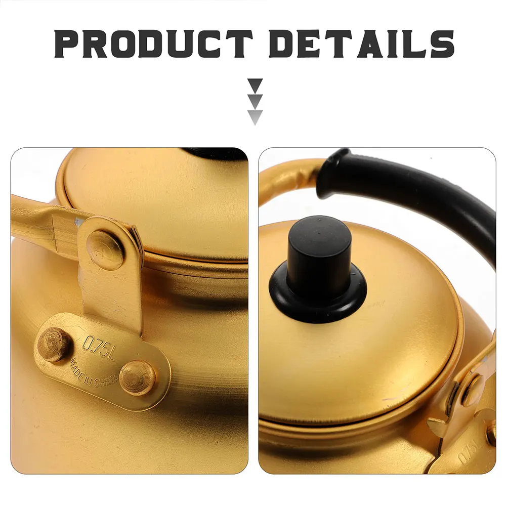 

Retro 0.55L Small Aluminum Teakettle Anti Scald Handle Water Boiling Kettle Stovetop Boiler Heating Pot Handheld Tea Coffee Pot