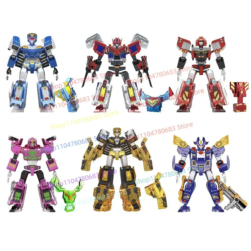 

New Gold Edition Buildable Block Figure Ultra-Cool Electro-Light King Robot Model Articulated Action Figure Toy Decorative Gift