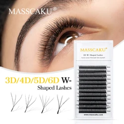 MASSCAKU 3D 4D 5D 6D W Shape Eyelashes Bundle Mega Volume Premade High Quality Fake Eyelahes Thick Super Natural Lashes Supplies