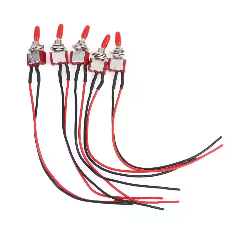 2/5Pcs Mini 2 Pin Led Lights For Car Accessories Switch ON/OFF SPST 3A 250V 6A 125V With Pre-soldered Toggle Truck Wires Off
