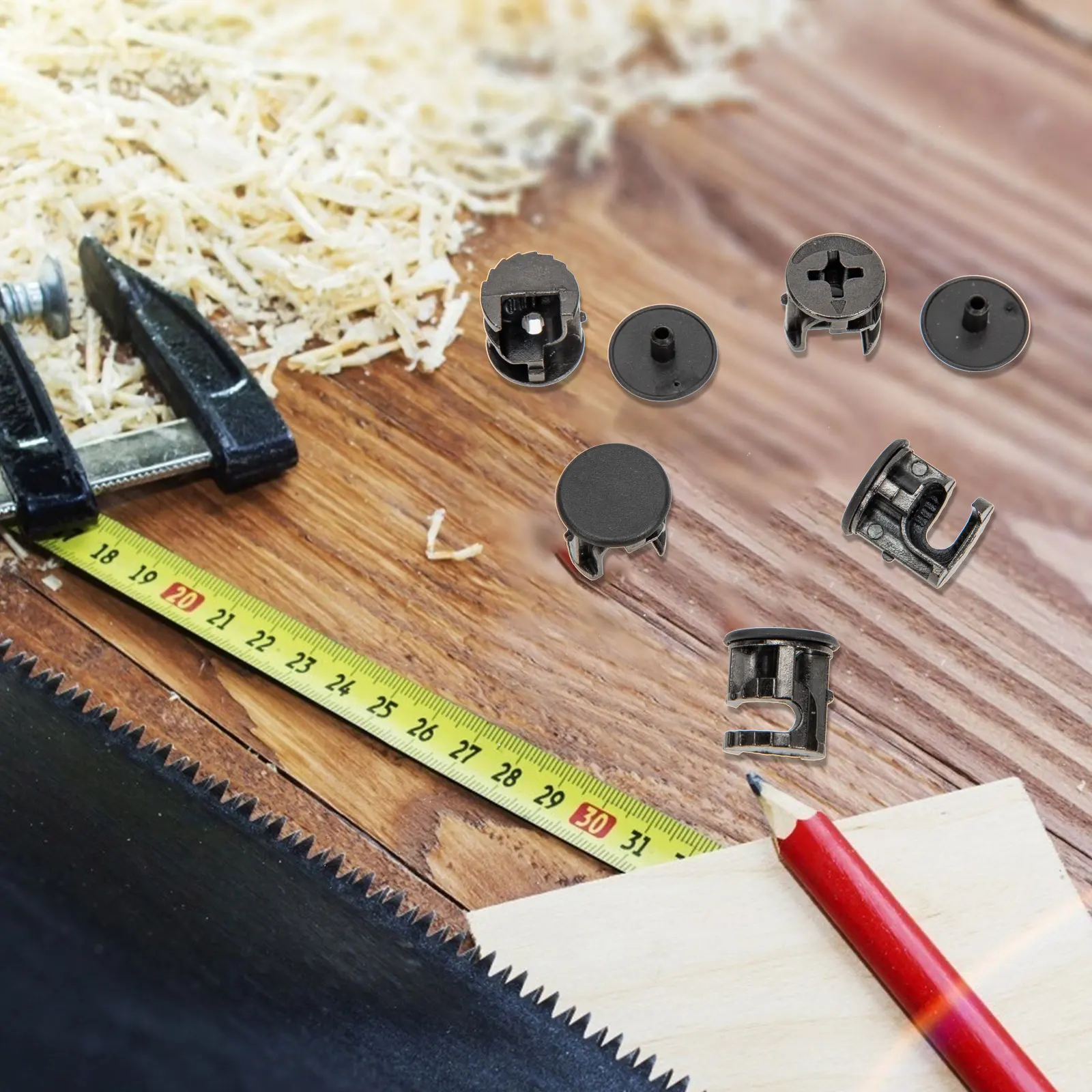 

100 Sets Zinc Alloy Cam Locks Furniture Connectors Durable Plastic Cabinet Hardware Easy Storage Suitable Panel Office Wardrobes